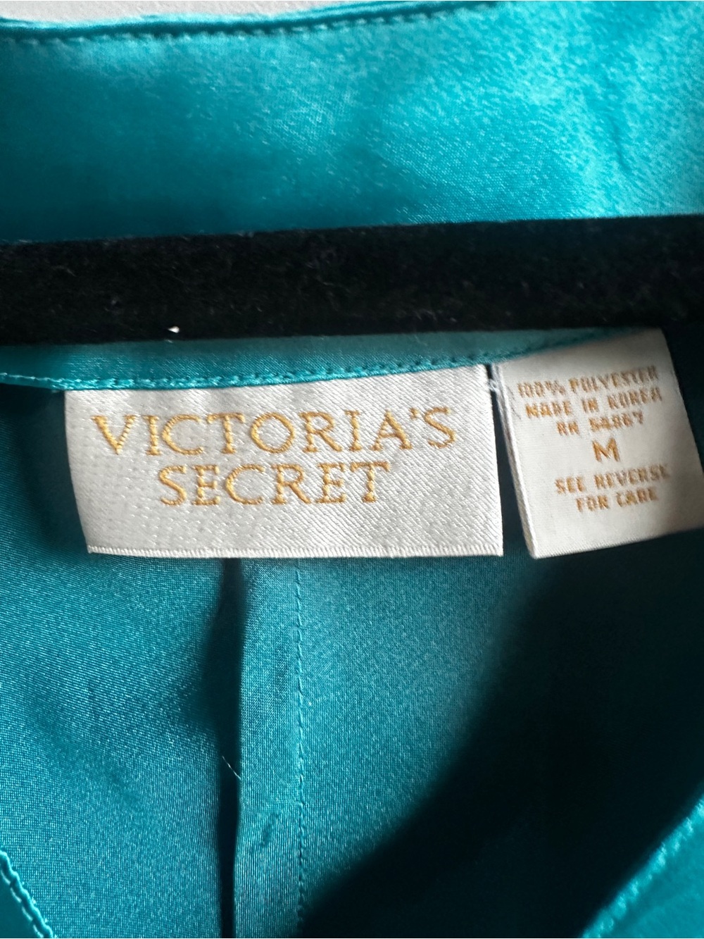 Vintage Victoria’s Secret Teal Satin Sleep Dress Y2K Slip Lingerie Mini Sz M - Picture 3 of 10